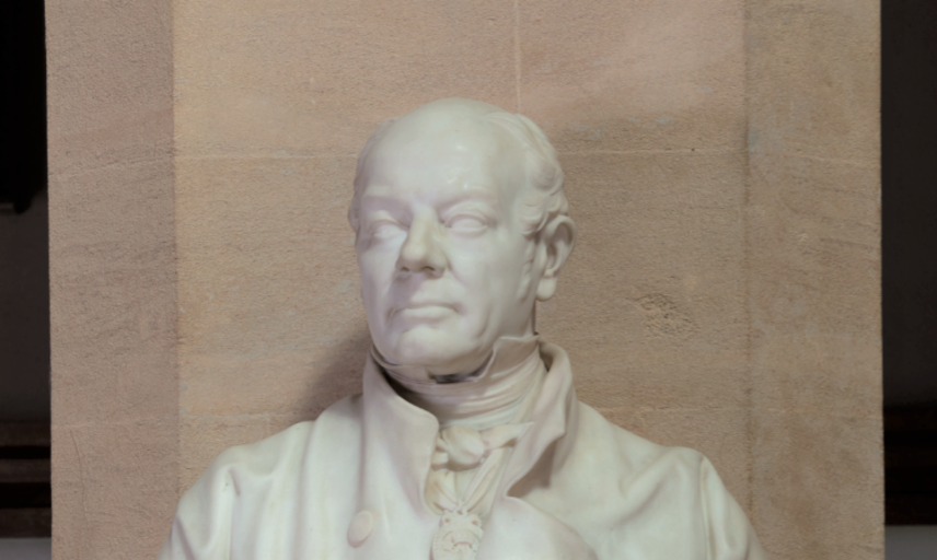 A bust of William Buckland in the Main Court of OUMNH