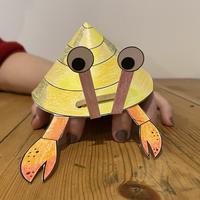 completed hermit crab craft